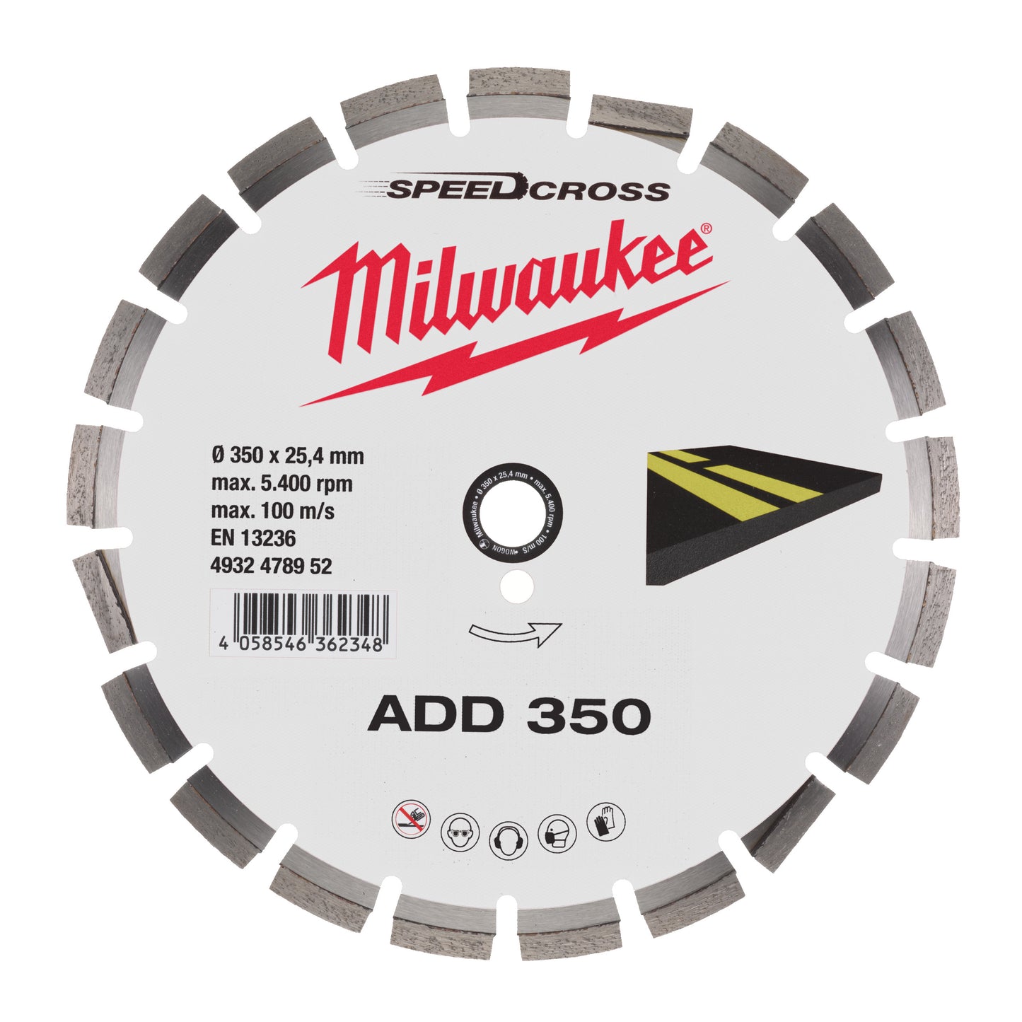 MILWAUKEE Diamantový kotúč na asfalt ADD 350mm