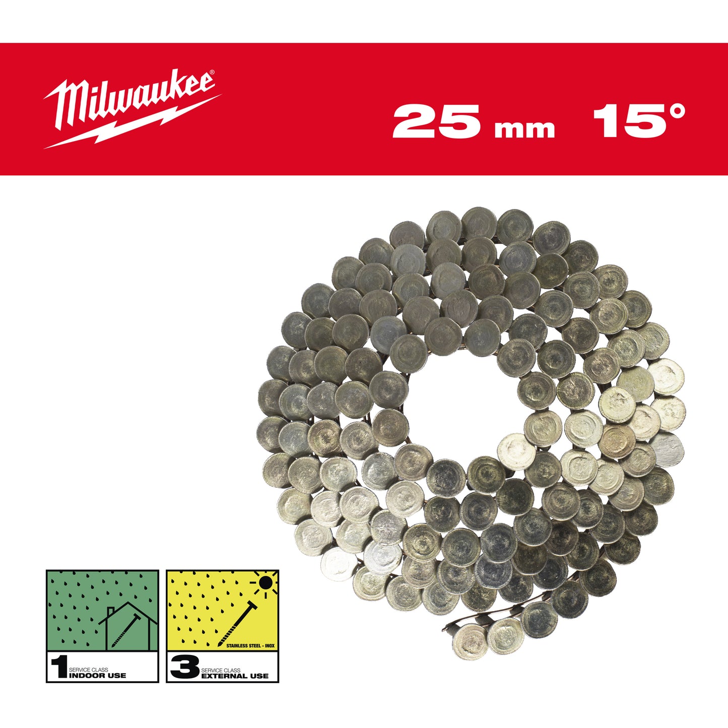 MILWAUKEE Klince 15° prstencové 3,05x25 mm /RS/G-2160
