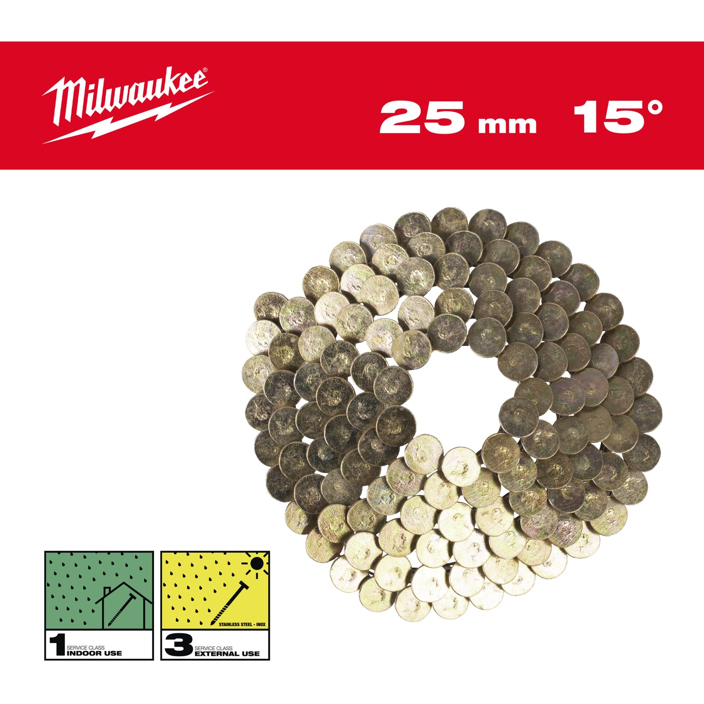 MILWAUKEE Klince 15° prstencové 3,05x25 mm /SS/G-2160