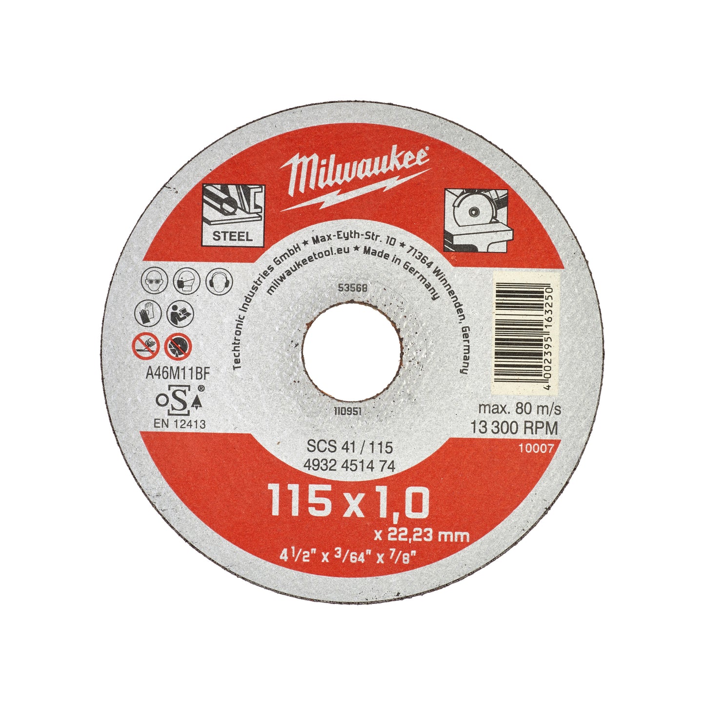 MILWAUKEE Rezný kotúč Contractor 115 × 1 – 1 ks