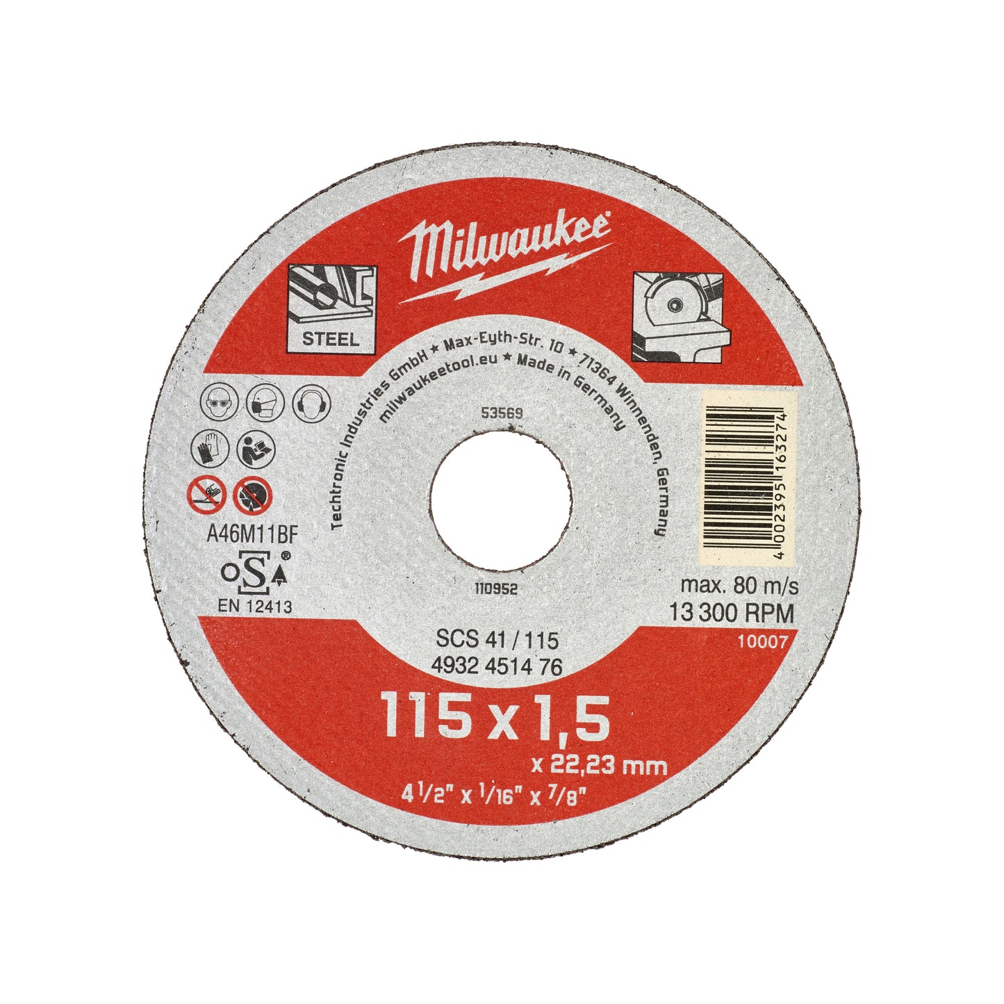 MILWAUKEE Rezný kotúč Contractor 115 × 1,5 – 1 ks