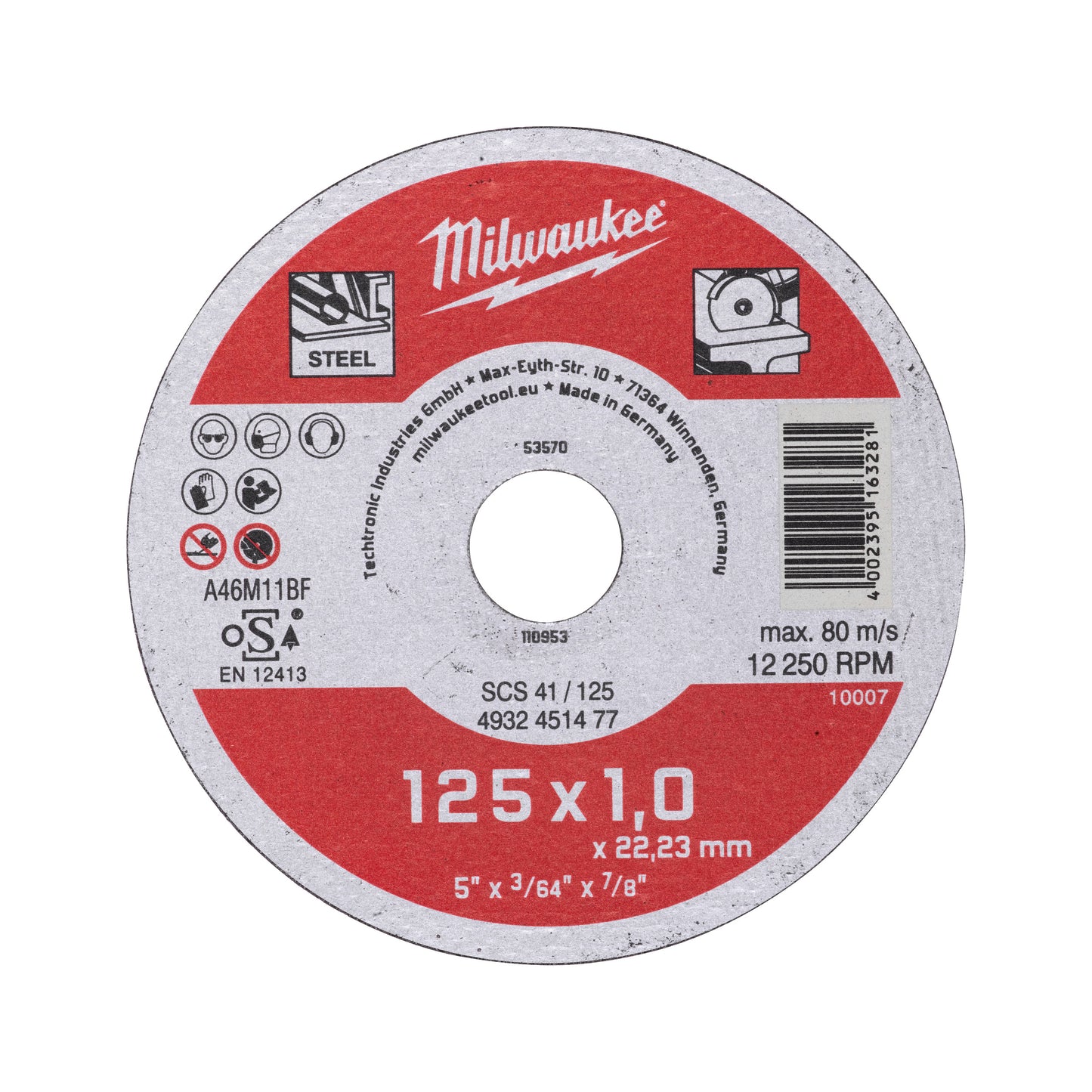 MILWAUKEE Rezný kotúč Contractor 125 × 1 – 1 ks