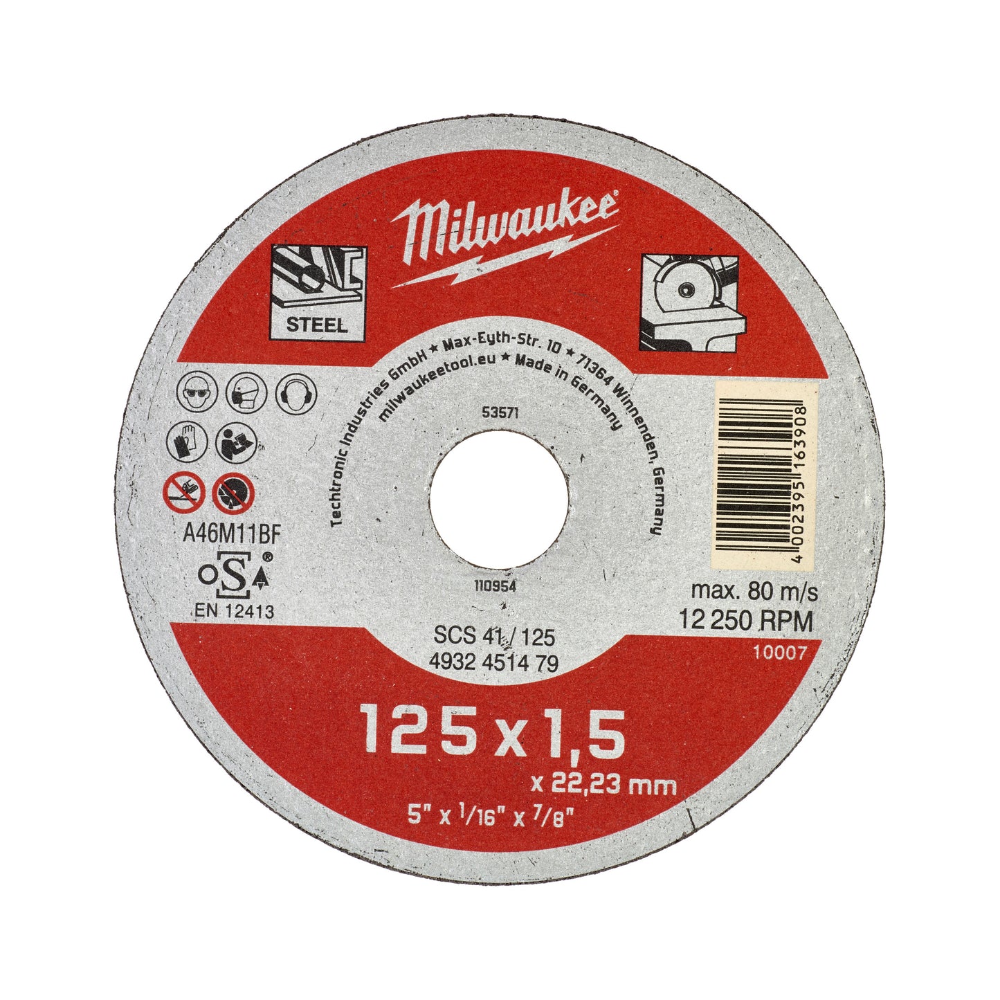 MILWAUKEE Rezný kotúč Contractor 125 × 1,5 – 1 ks