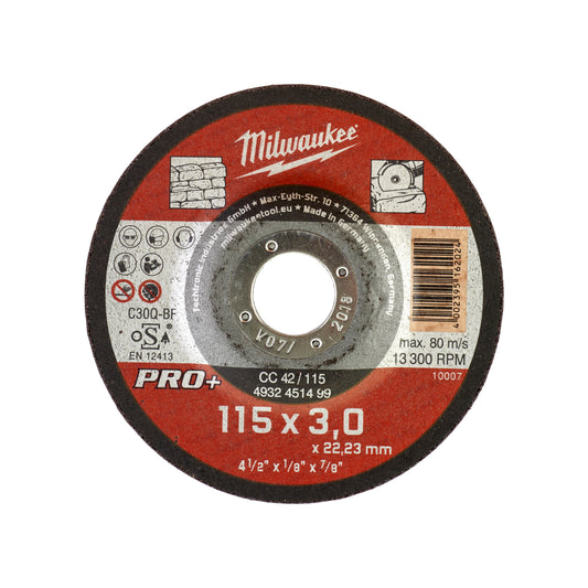 MILWAUKEE CutWCC 42/115 × 3 PRO+ rez. kot. na kameň – 1 ks