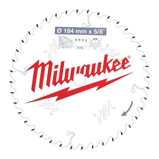 MILWAUKEE Pílový kotúč drevo 184X5/8X2.1X40ATB