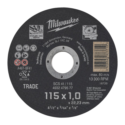 MILWAUKEE Rezný kotúč na kov 115x1mm