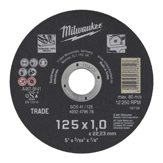 MILWAUKEE Rezný kotúč na kov 125x1mm