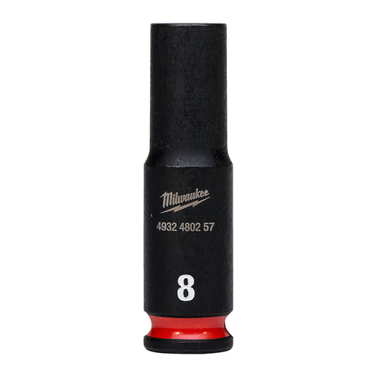 MILWAUKEE Priemyselné hlavice Shockwave 1/4´´ HEX 8mm dlhé