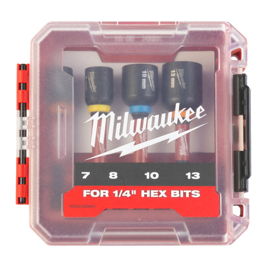MILWAUKEE Sada magnetických nástrčných kľúčov SHOCKWAVE 7,8,10,13mm