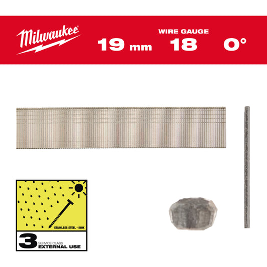 MILWAUKEE Klince nerez 18G 19mm RC G SC3 - 10000ks
