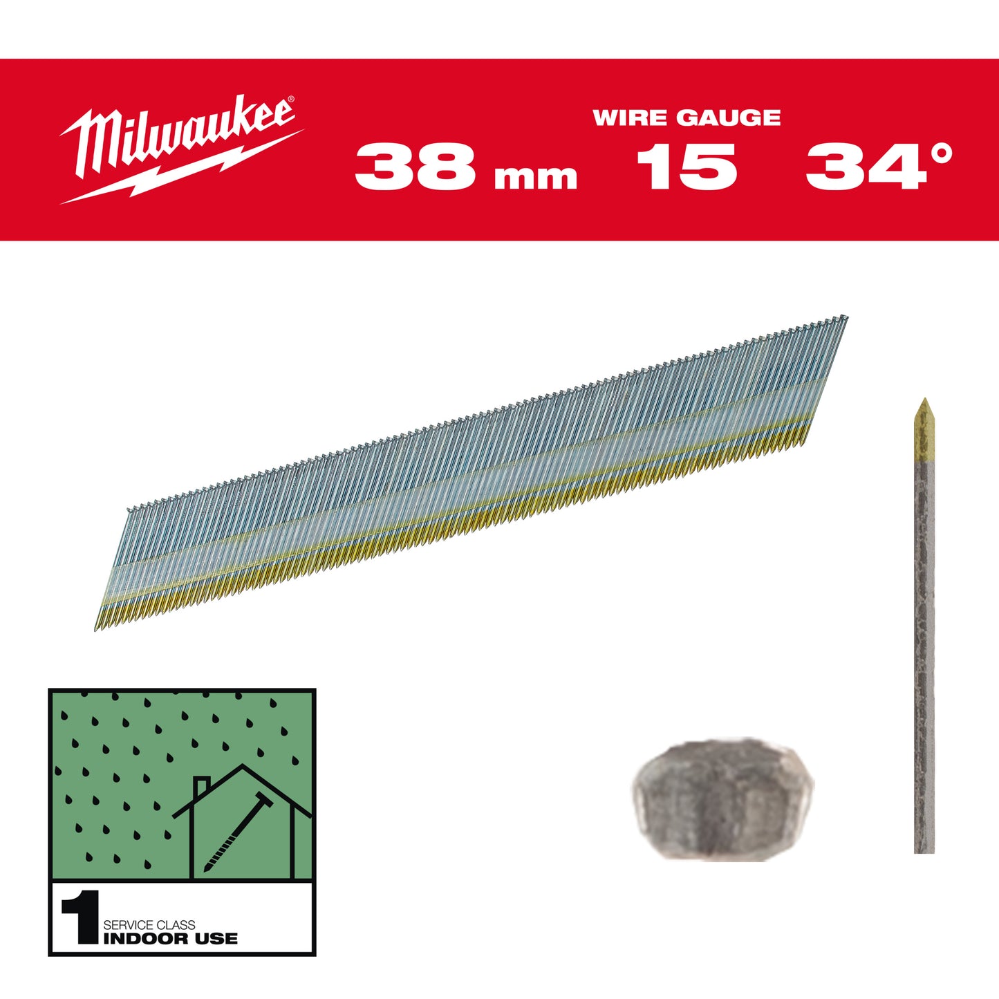MILWAUKEE Klince 15G 34 38mm G SC1 - 2500ks
