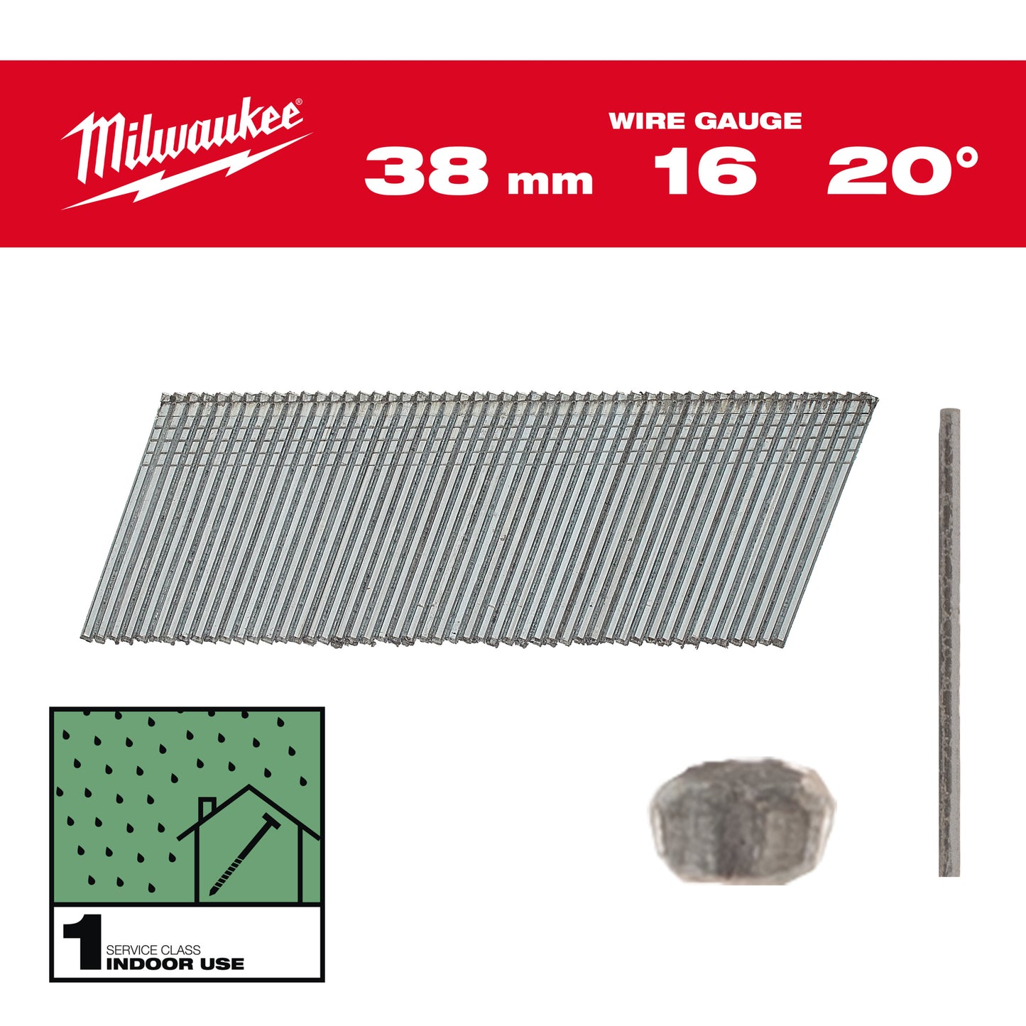 MILWAUKEE Klince 16G 20 38mm G SC1 - 2000ks