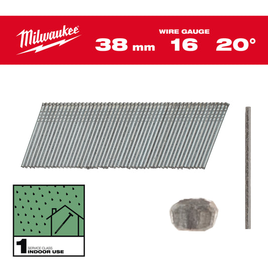 MILWAUKEE Klince 16G 20 38mm G SC1 - 2000ks
