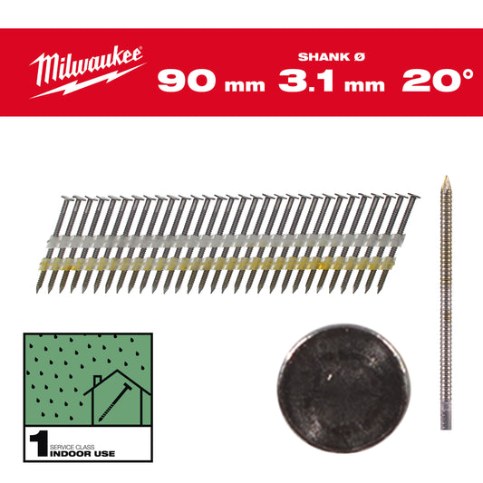 MILWAUKEE Klince 20 guľ. hlava 90mm RS B SC1 - 1750ks