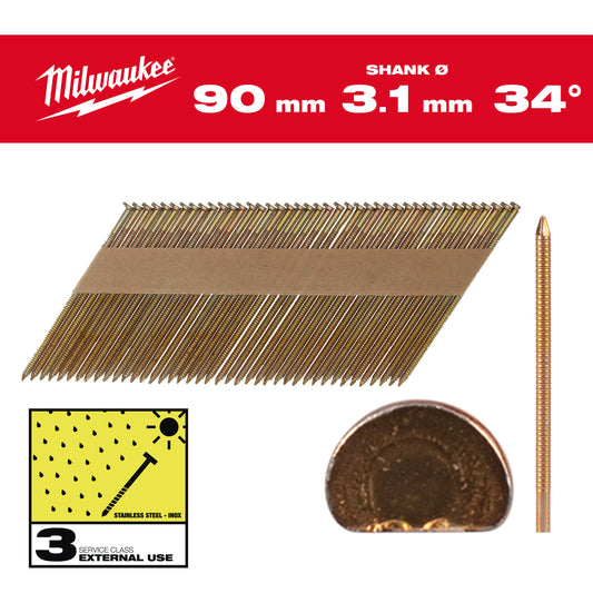 MILWAUKEE Klince 34 D hlava 90mm RS HDG SC3 - 2200ks