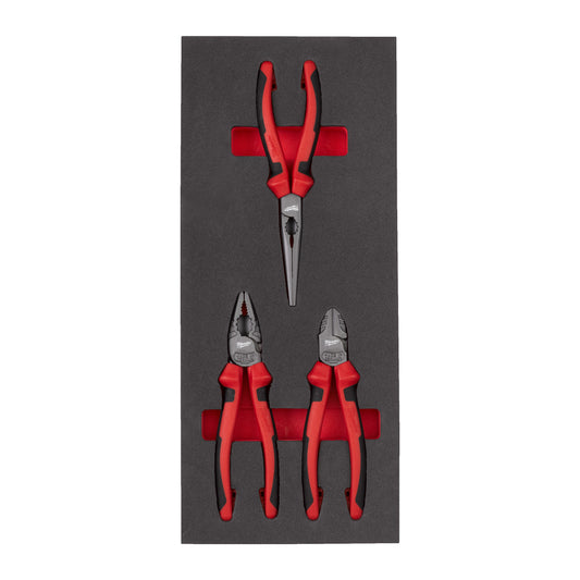 MILWAUKEE Penová vložka pre kombinované kliešte 180mm,bočné štipacie klieštie 160mm a kliešte na jemnú mechaniku 205mm