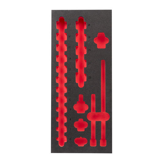 MILWAUKEE Prázdna penová vložka pre 3/8" nástrčné kľúče - pre vozíky na náradie