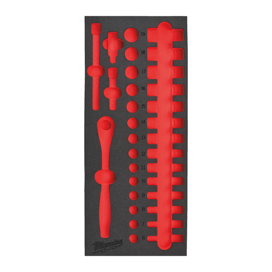 MILWAUKEE Prázdna penová vložka pre 3/8´´ sadu s račnou - 32ks