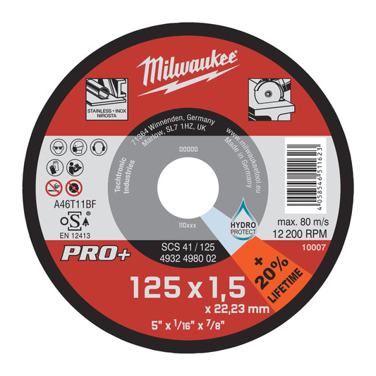 MILWAUKEE Rezný kotúč PRO+ 125x1,5mm ocel/nerez