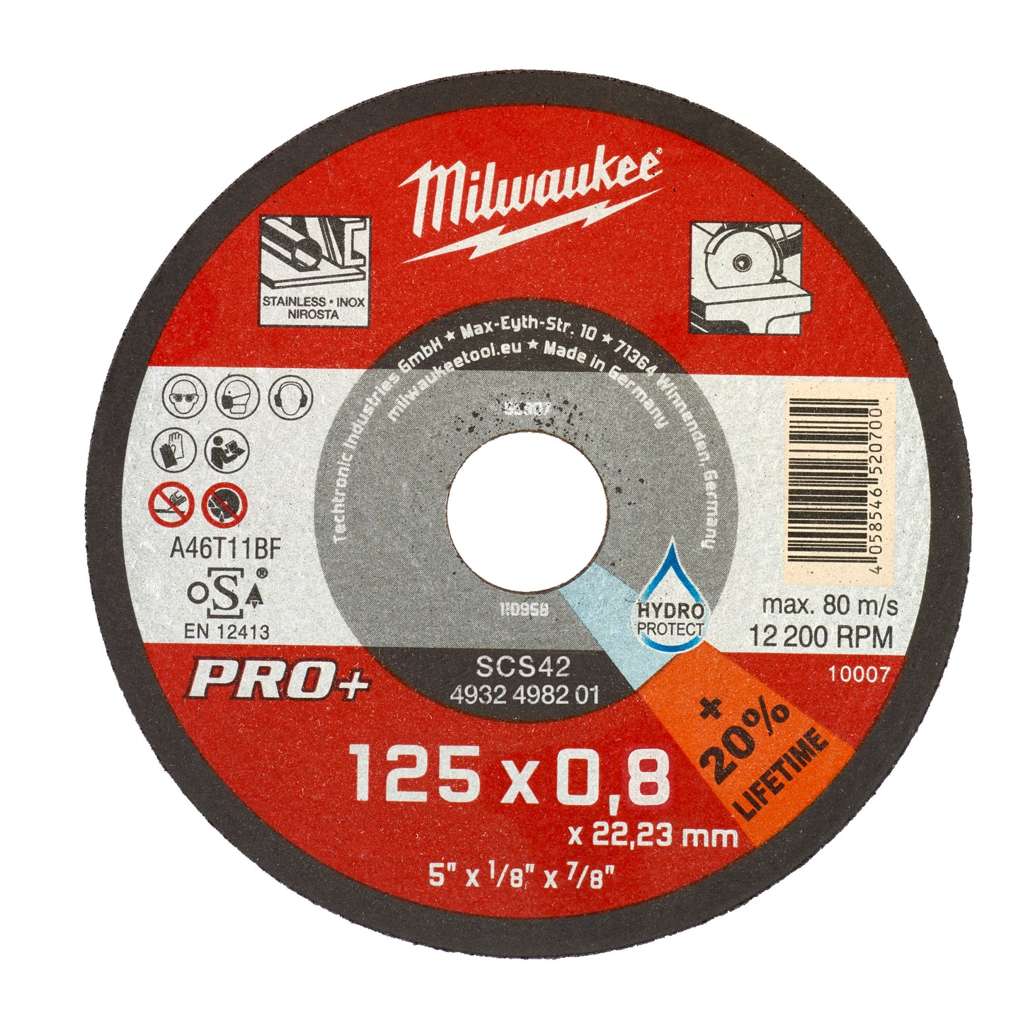 MILWAUKEE Rezný kotúč SCS42 125×0,8 mm INOX