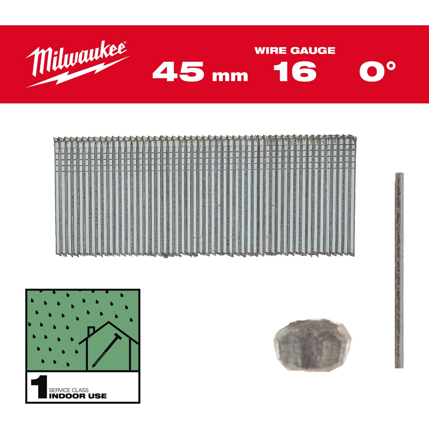 MILWAUKEE Klince 16G/0°/45mm/G/SC1-2,500ks. bal.