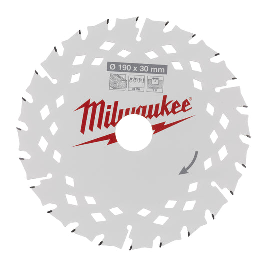 MILWAUKEE Pílový kotúč na drevo 190 x 30 mm s 24 zubami a šírkou rezu 1,8 mm