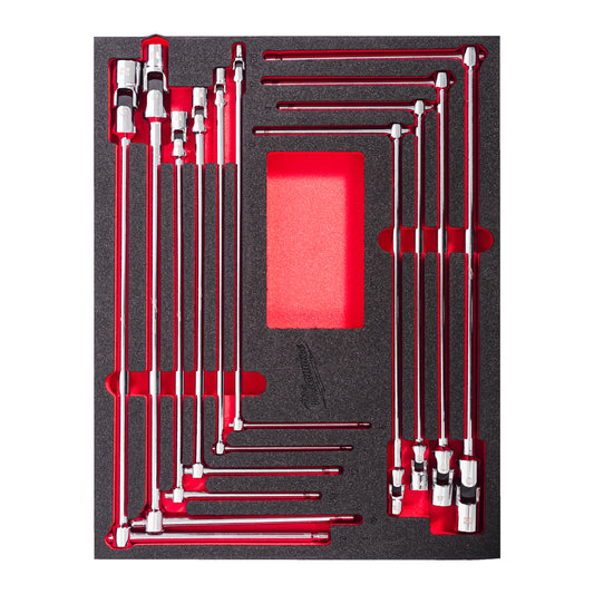 MILWAUKEE Penová vložka s nástrčnou hlavicou s dlhou T-rukoväťou 10 ks