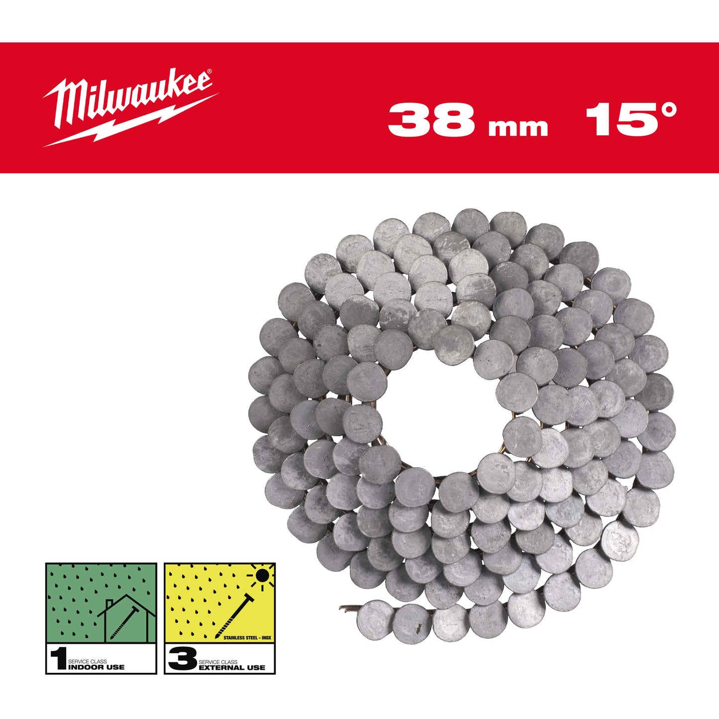 MILWAUKEE Klince 15° prstencové 3,05x38 mm /RS/HDG-1440