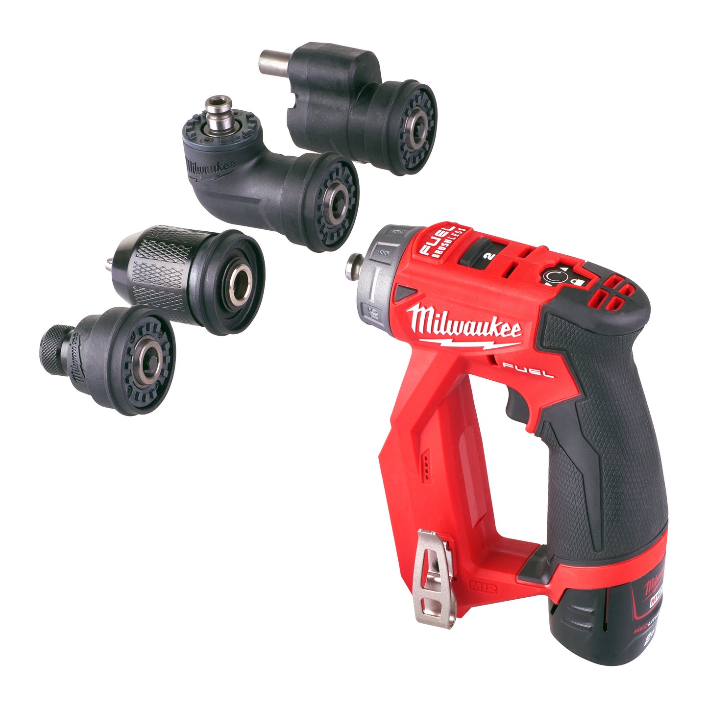 MILWAUKEE M12 FUEL™  vŕtačka s vymeniteľnými nástavcami