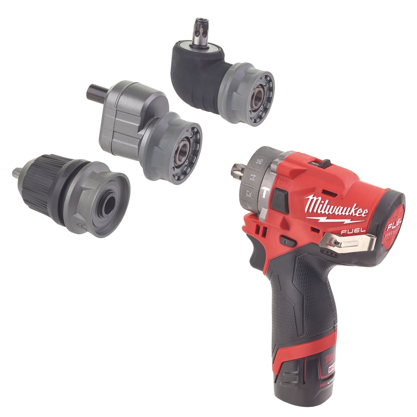 MILWAUKEE M12 FUEL™ kompaktná príklepová vŕtačka s rýchlovymeniteľným skľučovadlom